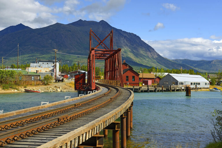 red railway bridge in Canada. Accessing virtual care anywhere