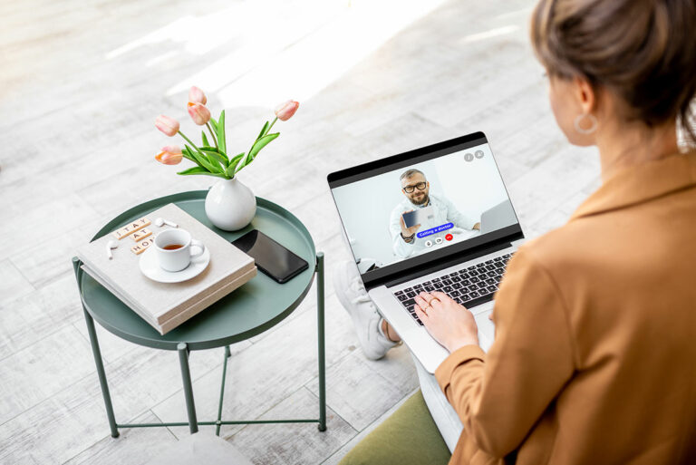Woman having online consultation with a doctor for primary care