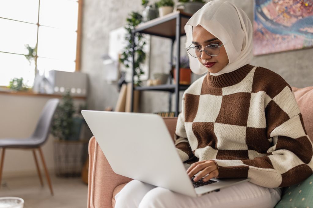 Woman using Laptop