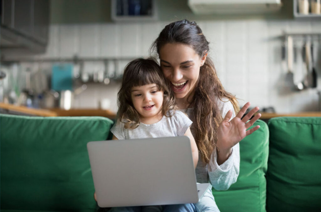 Woman and Child Laptop